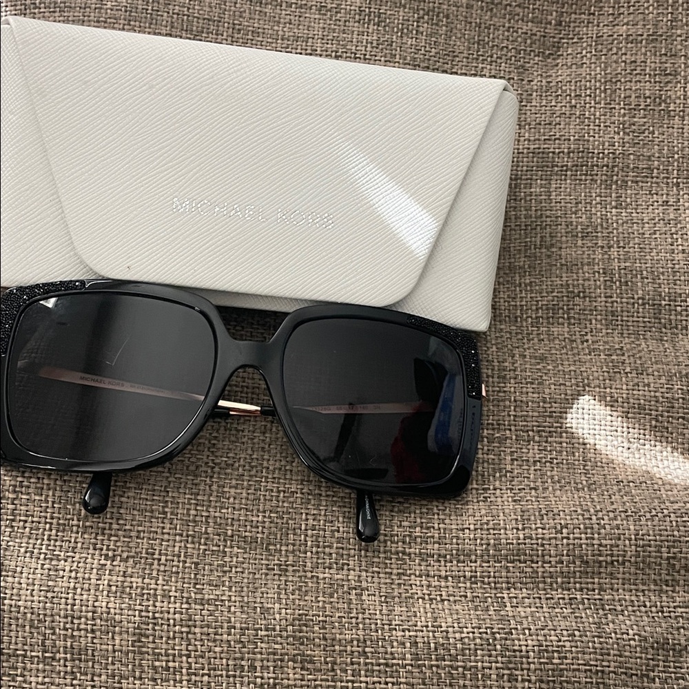 Michael Kors Black Prescription Sunglasses with White Case